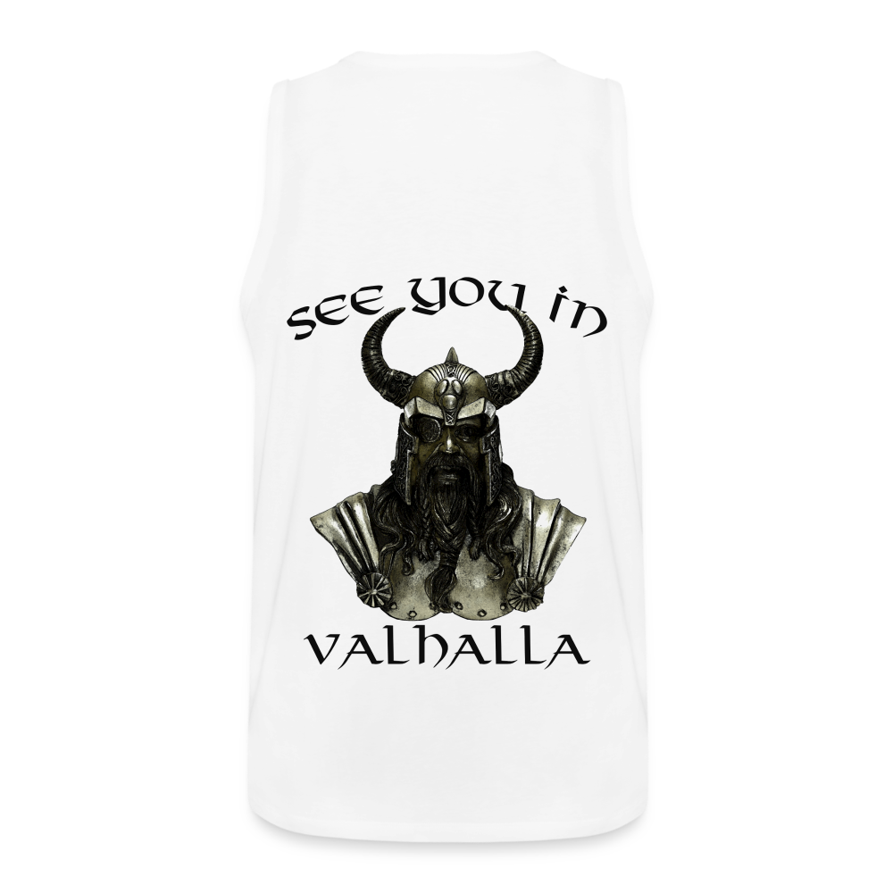 Männer Premium Tanktop T-Shirt Muskelshirt Achselshirt See You in Valhalla - weiß