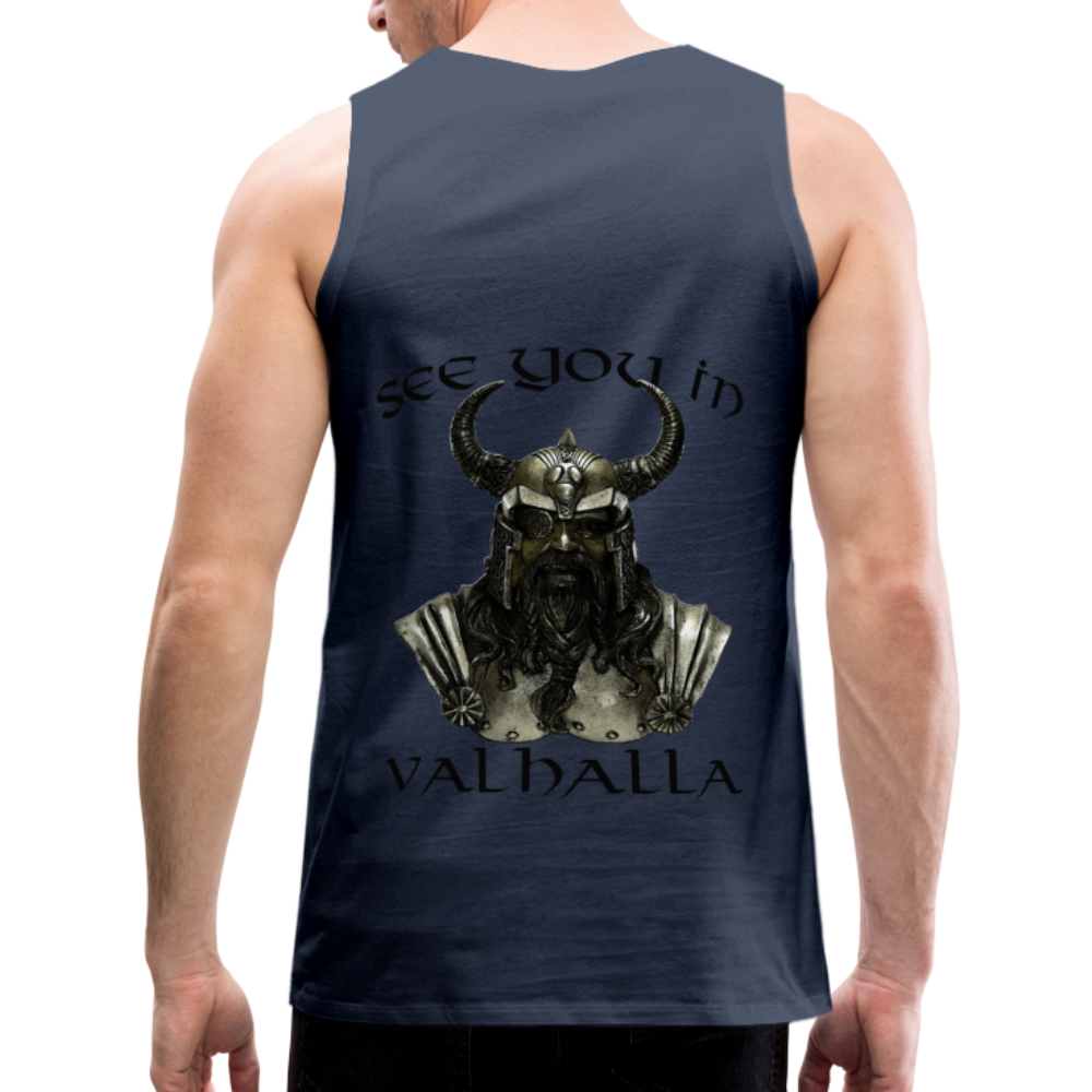 Männer Premium Tanktop T-Shirt Muskelshirt Achselshirt See You in Valhalla - Navy