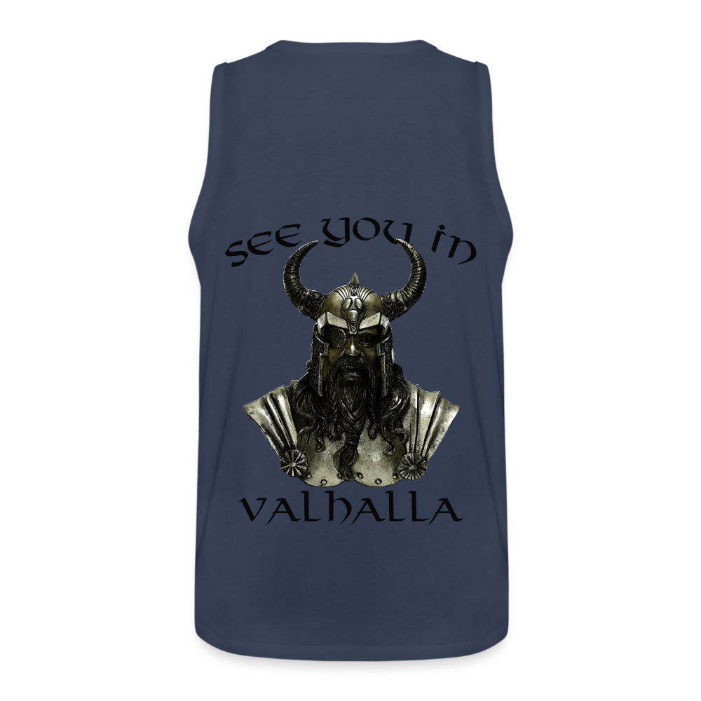Männer Premium Tanktop T-Shirt Muskelshirt Achselshirt See You in Valhalla - Navy