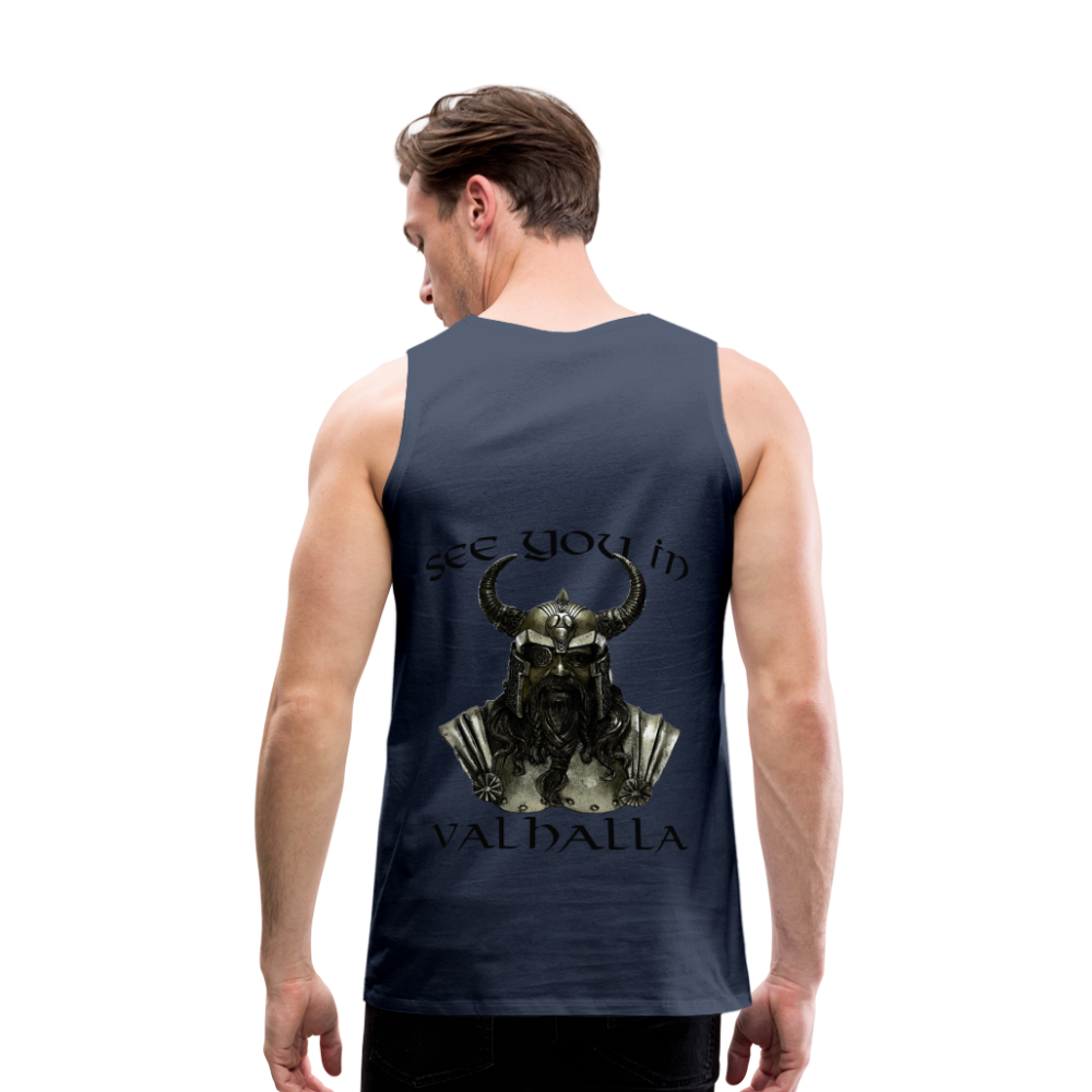 Männer Premium Tanktop T-Shirt Muskelshirt Achselshirt See You in Valhalla - Navy