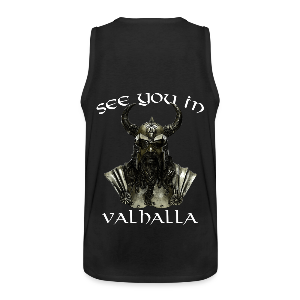 Männer Premium Tanktop T-Shirt Muskelshirt Achselshirt See You in Valhalla - Schwarz