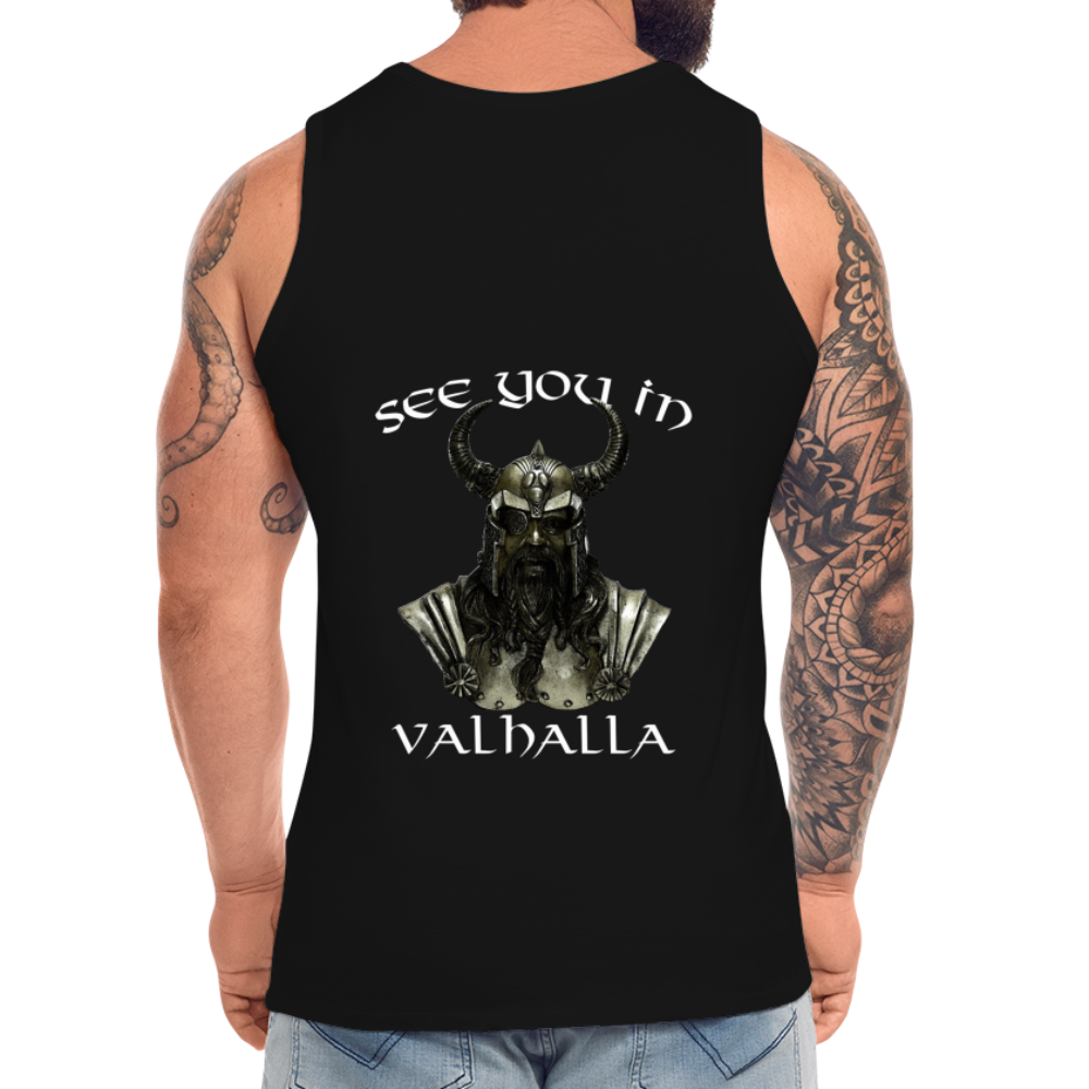 Männer Premium Tanktop T-Shirt Muskelshirt Achselshirt See You in Valhalla - Schwarz