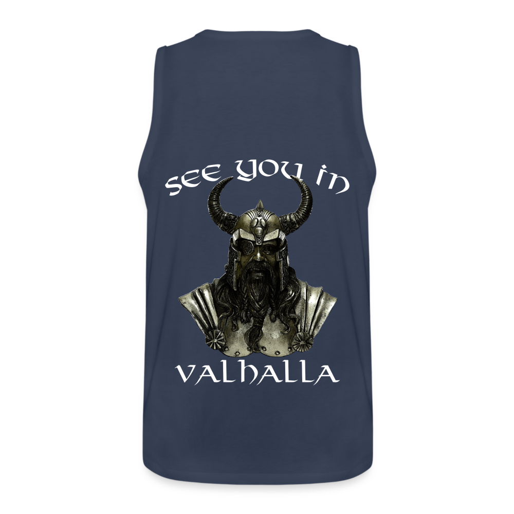 Männer Premium Tanktop T-Shirt Muskelshirt Achselshirt See You in Valhalla - Navy
