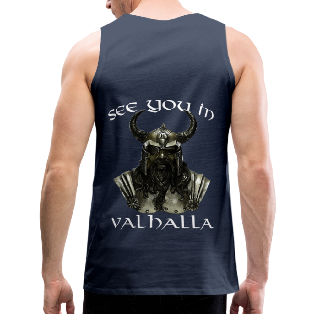 Männer Premium Tanktop T-Shirt Muskelshirt Achselshirt See You in Valhalla - Navy