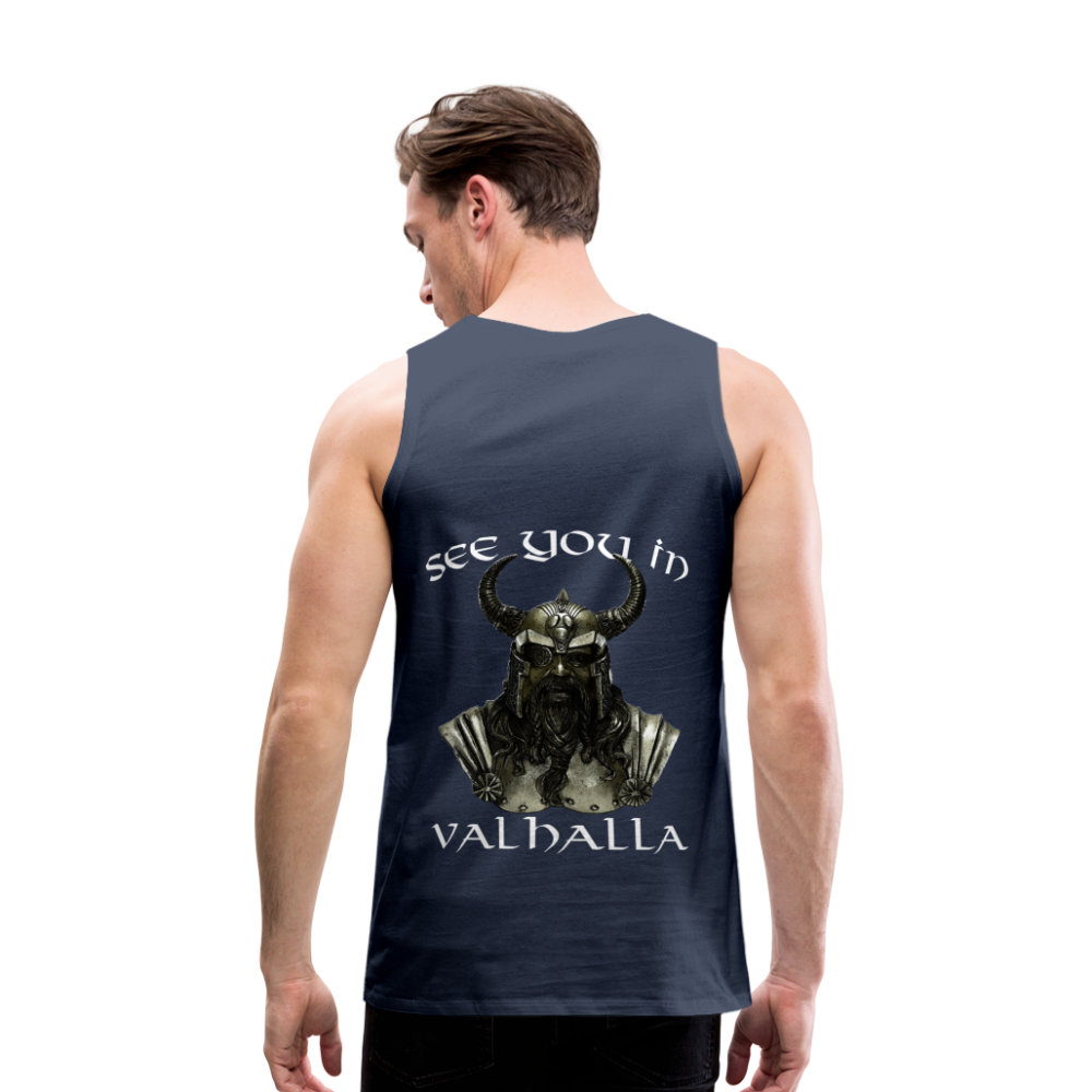 Männer Premium Tanktop T-Shirt Muskelshirt Achselshirt See You in Valhalla - Navy