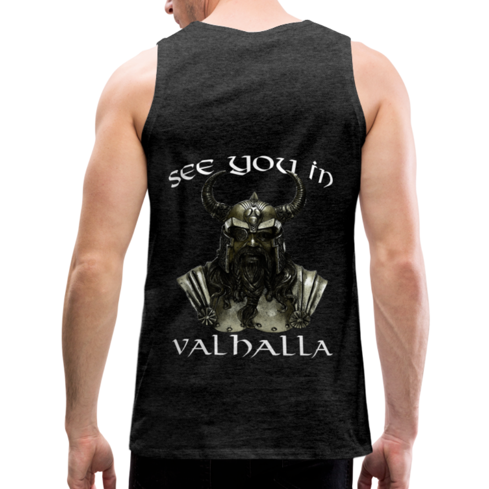 Männer Premium Tanktop T-Shirt Muskelshirt Achselshirt See You in Valhalla - Anthrazit