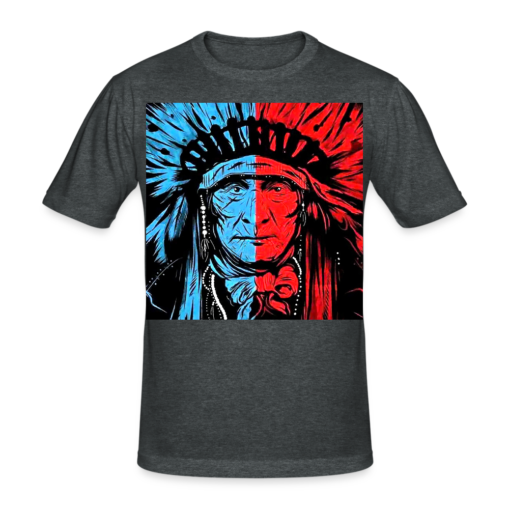 Männer Gildan Heavy Kurzarm T-Shirt Streetwear Indianer - Dunkelgrau meliert
