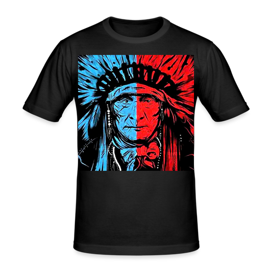 Männer Gildan Heavy Kurzarm T-Shirt Streetwear Indianer - Schwarz