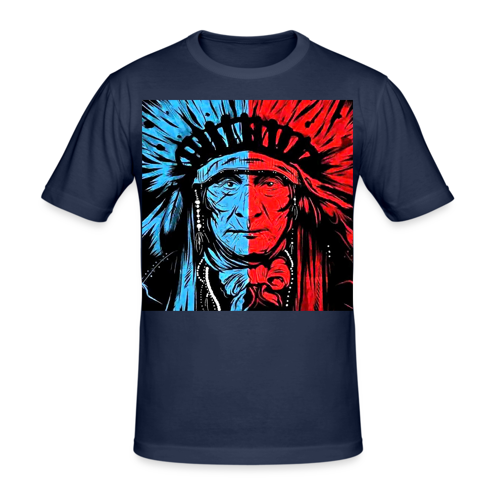 Männer Gildan Heavy Kurzarm T-Shirt Streetwear Indianer - Navy