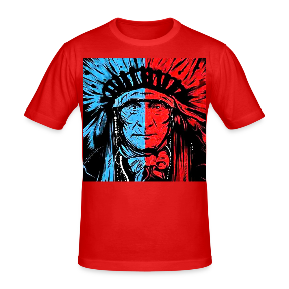 Männer Gildan Heavy Kurzarm T-Shirt Streetwear Indianer - Rot
