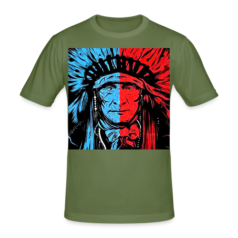 Männer Gildan Heavy Kurzarm T-Shirt Streetwear Indianer - Militärgrün