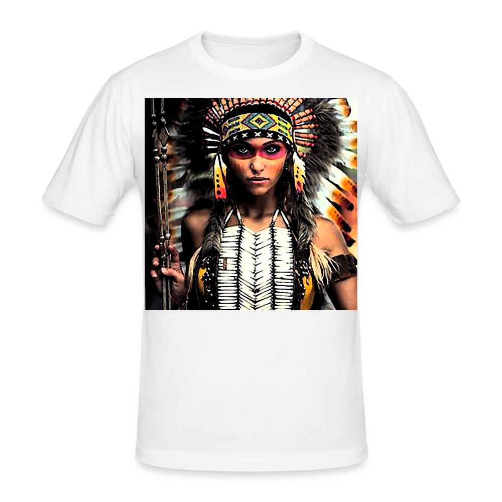 Männer Gildan Heavy Kurzarm T-Shirt Streetwear Indianer - weiß