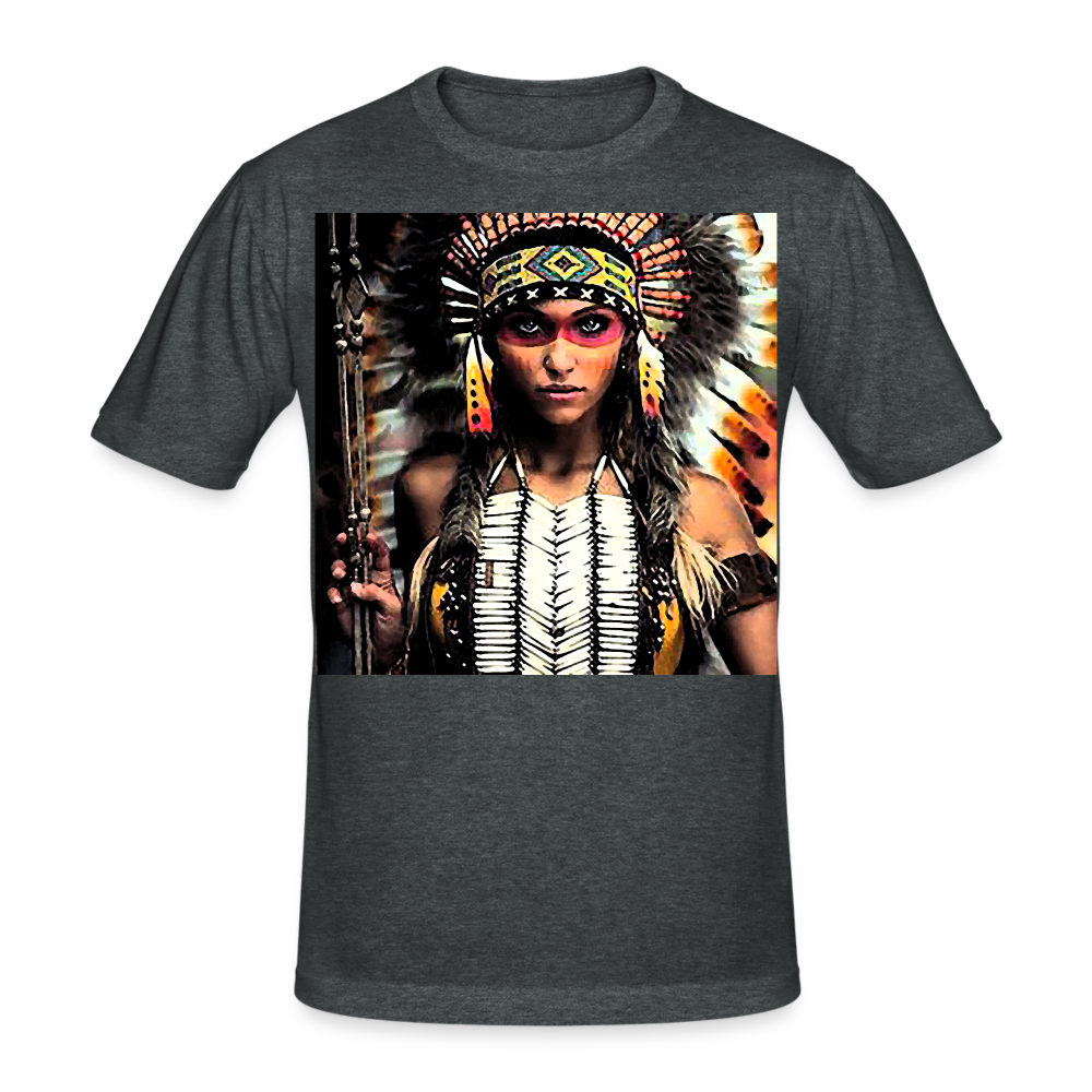 Männer Gildan Heavy Kurzarm T-Shirt Streetwear Indianer - Dunkelgrau meliert