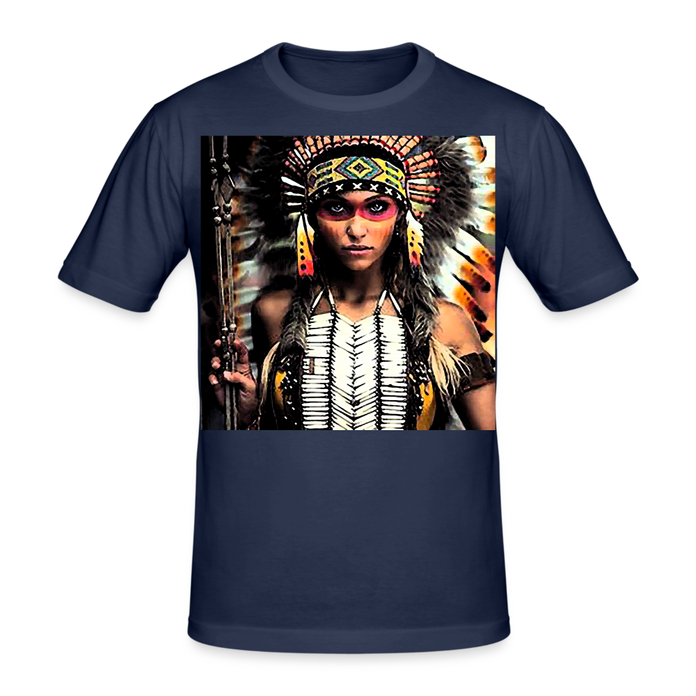 Männer Gildan Heavy Kurzarm T-Shirt Streetwear Indianer - Navy