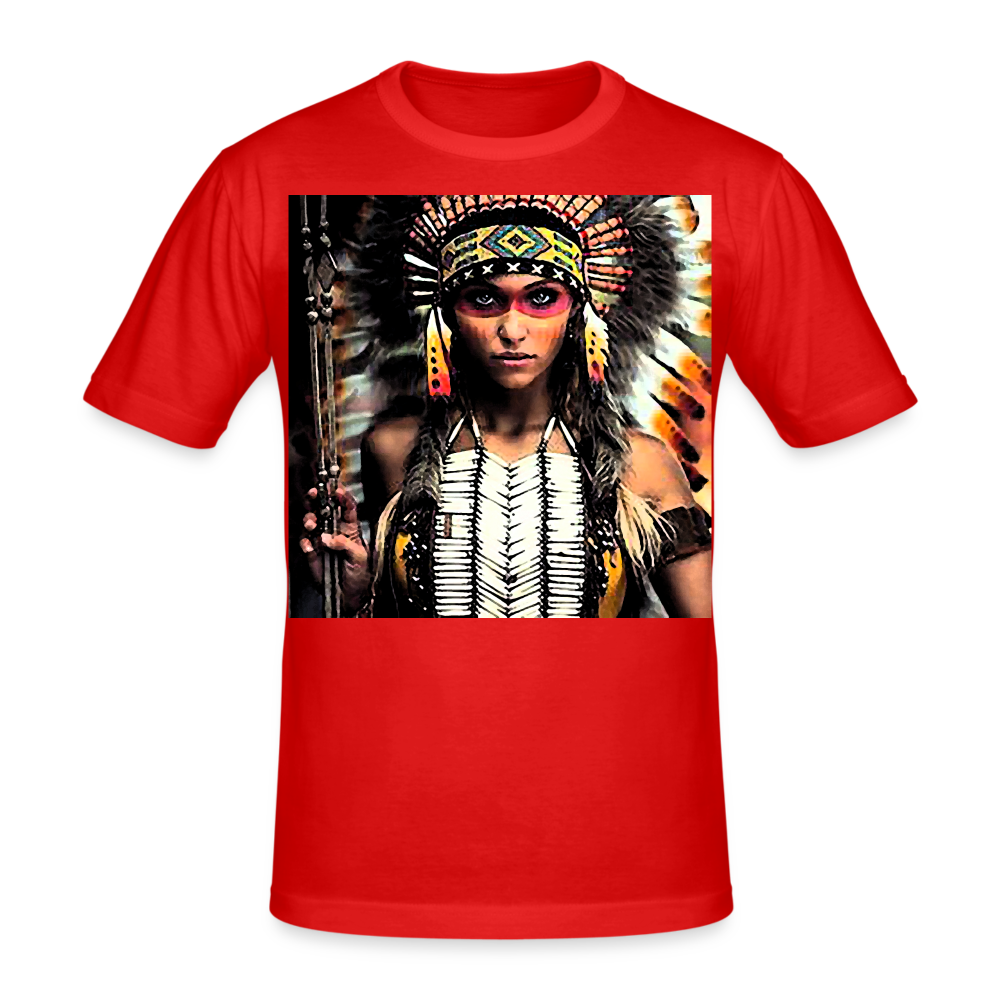Männer Gildan Heavy Kurzarm T-Shirt Streetwear Indianer - Rot