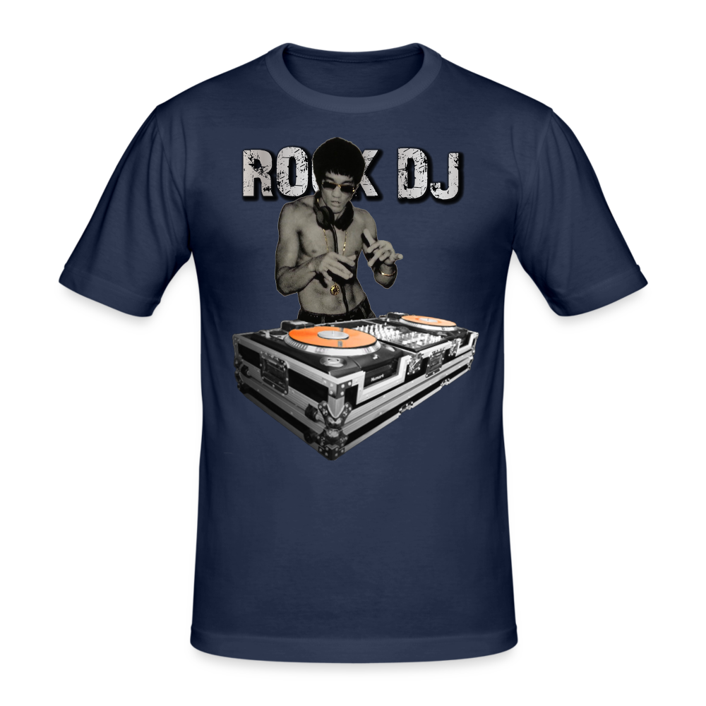 Männer Gildan Heavy Kurzarm T-Shirt Streetwear Bruce Lee - Navy