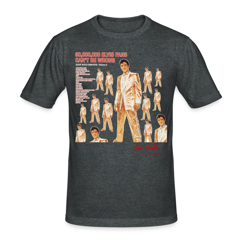 Männer Gildan Heavy Kurzarm T-Shirt Streetwear Elvis - Dunkelgrau meliert