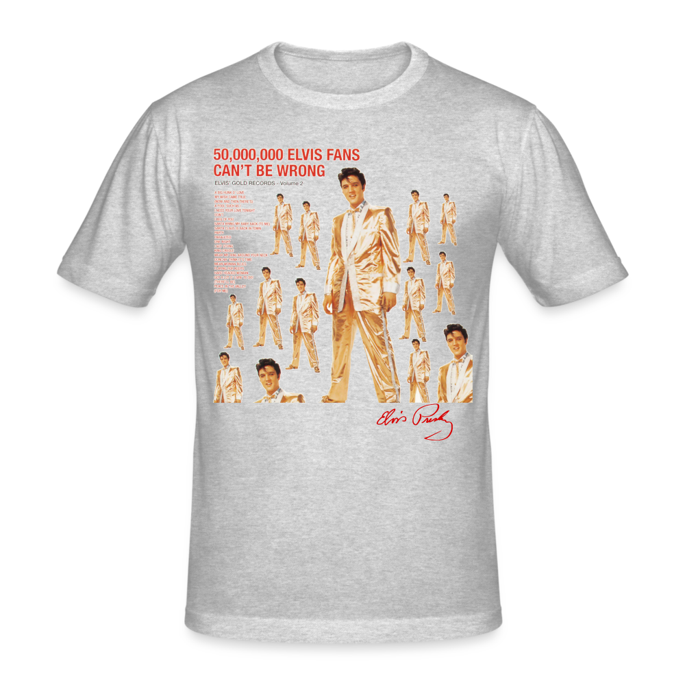Männer Gildan Heavy Kurzarm T-Shirt Streetwear Elvis - Grau meliert