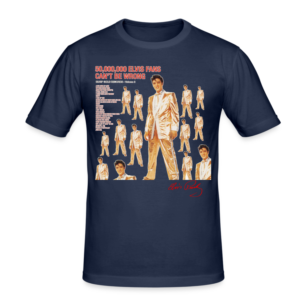 Männer Gildan Heavy Kurzarm T-Shirt Streetwear Elvis - Navy
