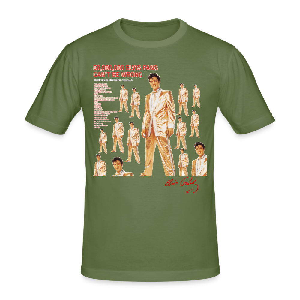 Männer Gildan Heavy Kurzarm T-Shirt Streetwear Elvis - Militärgrün