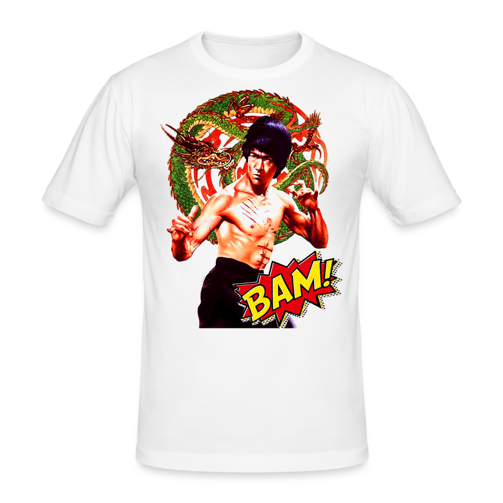 Männer Gildan Heavy Kurzarm T-Shirt Streetwear Bruce Lee - weiß