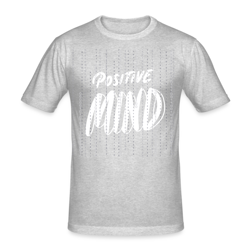 Männer Gildan Heavy Kurzarm T-Shirt Streetwear Positive Mind - Grau meliert