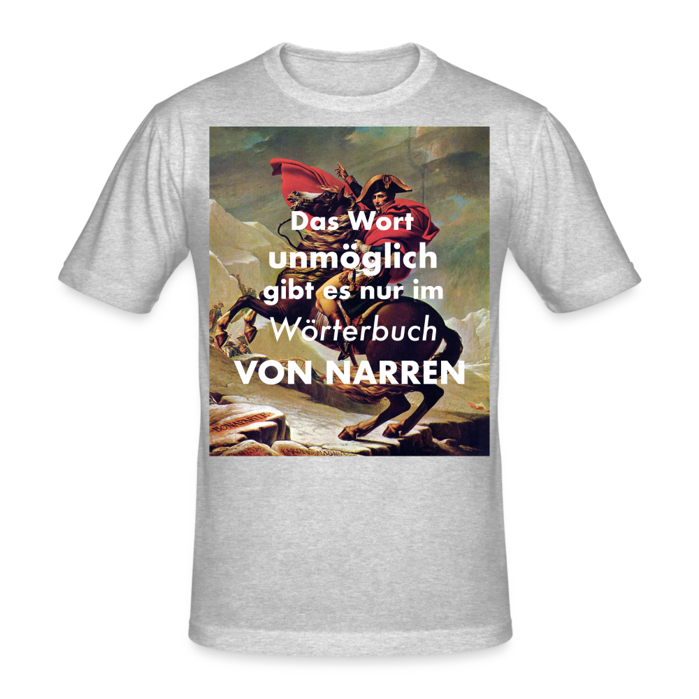 Männer Gildan Heavy Kurzarm T-Shirt Streetwear Das Wort Unmöglich - Grau meliert