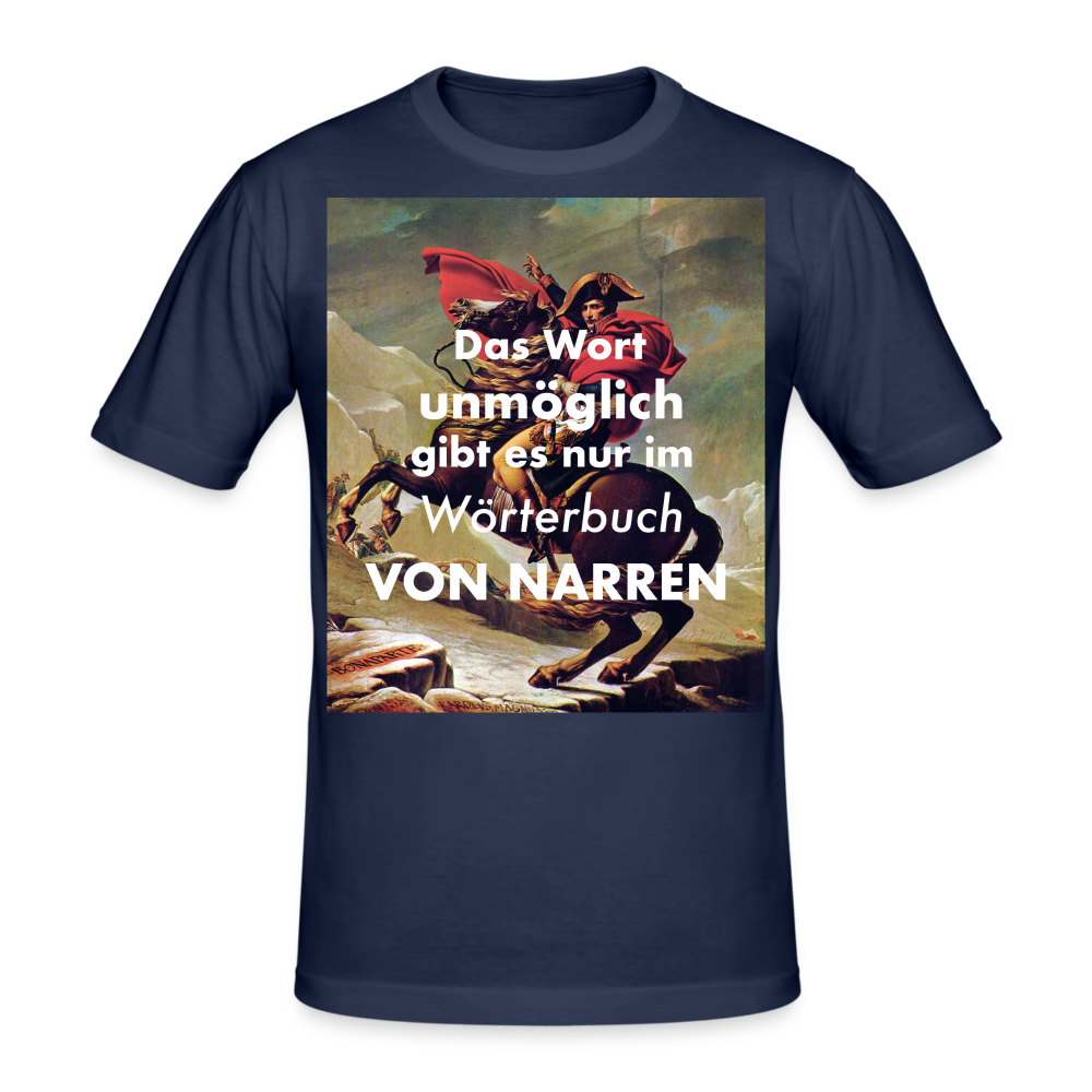 Männer Gildan Heavy Kurzarm T-Shirt Streetwear Das Wort Unmöglich - Navy