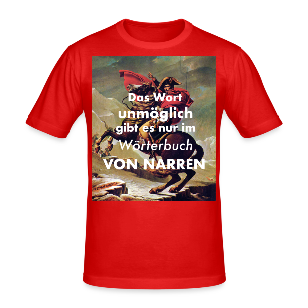 Männer Gildan Heavy Kurzarm T-Shirt Streetwear Das Wort Unmöglich - Rot