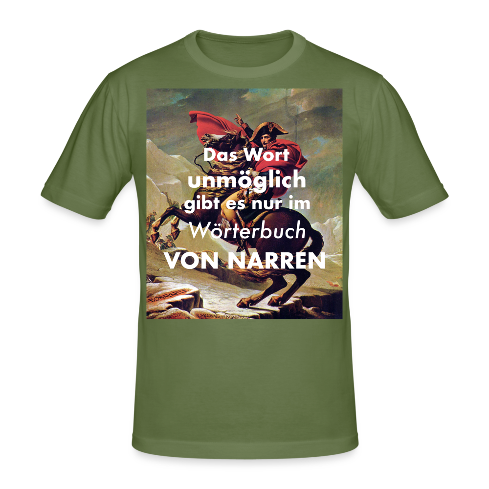 Männer Gildan Heavy Kurzarm T-Shirt Streetwear Das Wort Unmöglich - Militärgrün