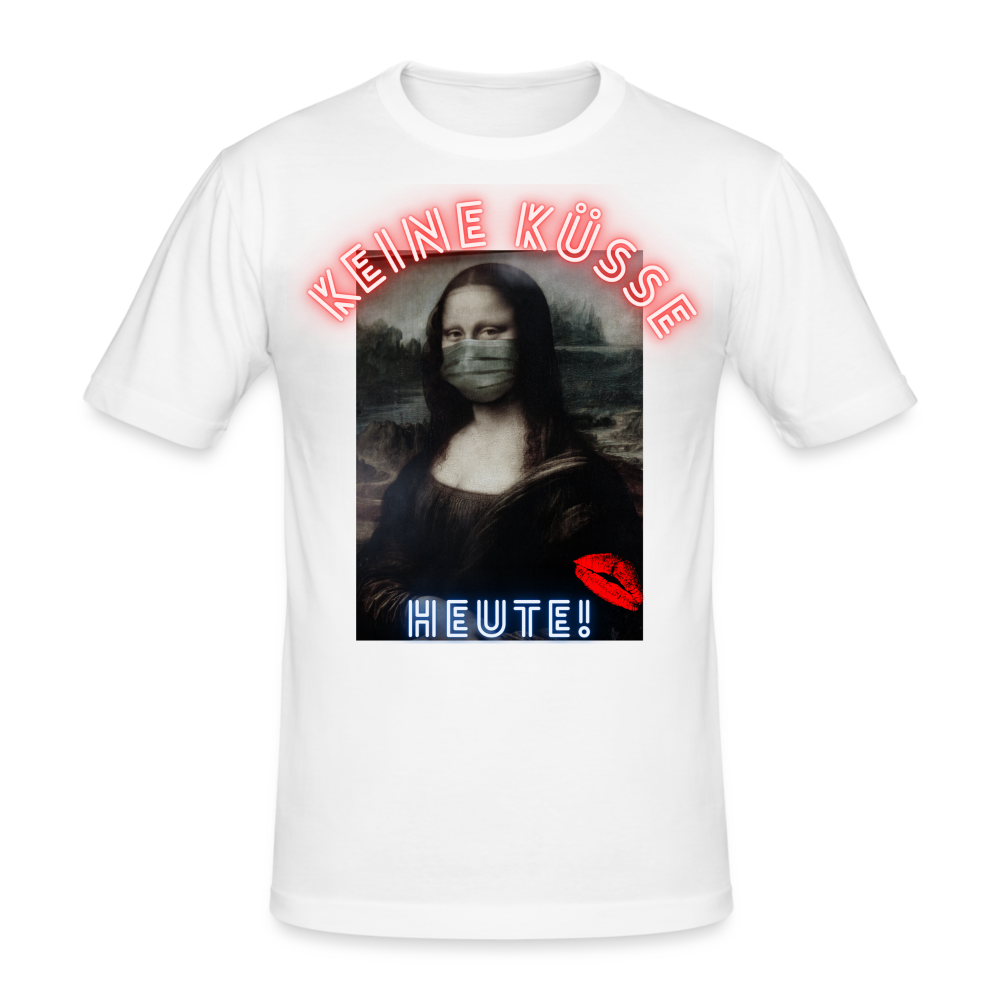 Männer Gildan Heavy Kurzarm T-Shirt Streetwear Keine Küsse - weiß