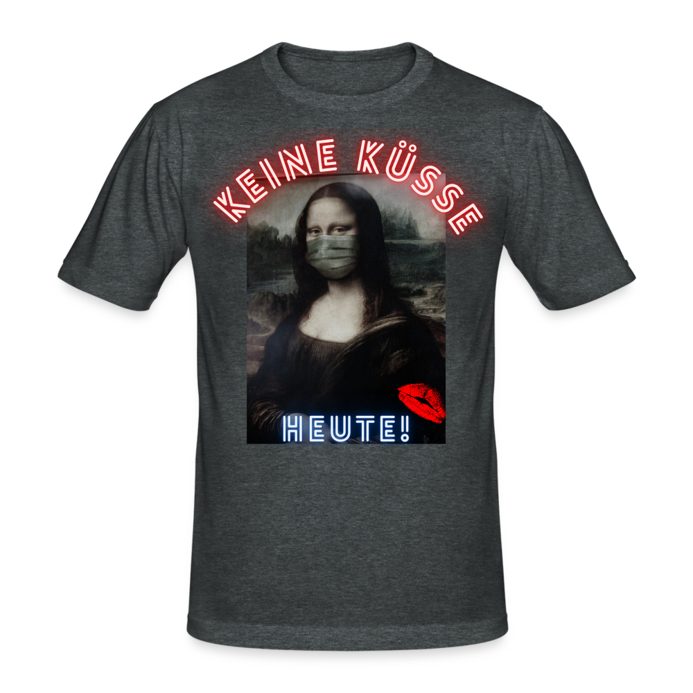 Männer Gildan Heavy Kurzarm T-Shirt Streetwear Keine Küsse - Dunkelgrau meliert