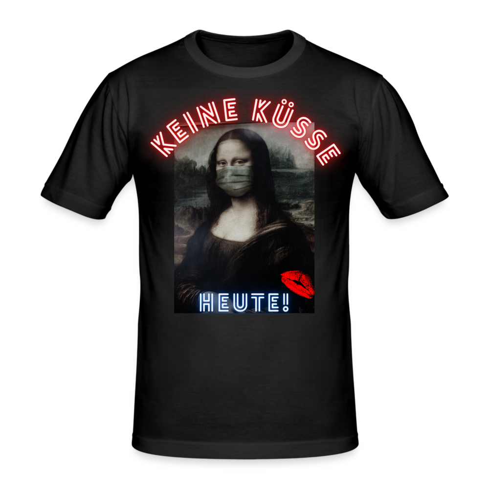 Männer Gildan Heavy Kurzarm T-Shirt Streetwear Keine Küsse - Schwarz