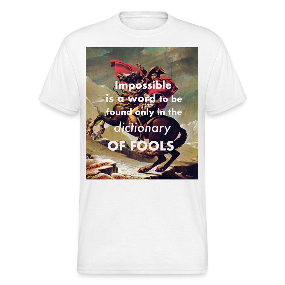 Männer Gildan Heavy Kurzarm T-Shirt Streetwear Impossible is a word - weiß