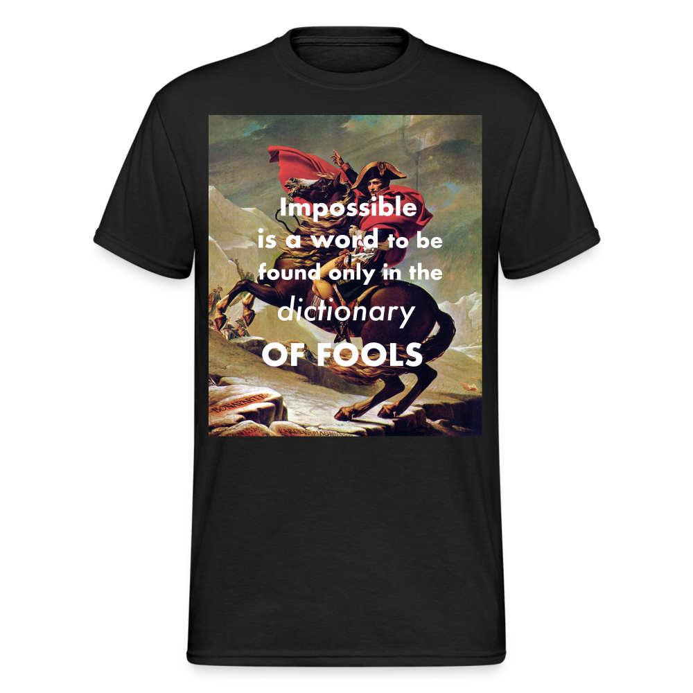Männer Gildan Heavy Kurzarm T-Shirt Streetwear Impossible is a word - Schwarz