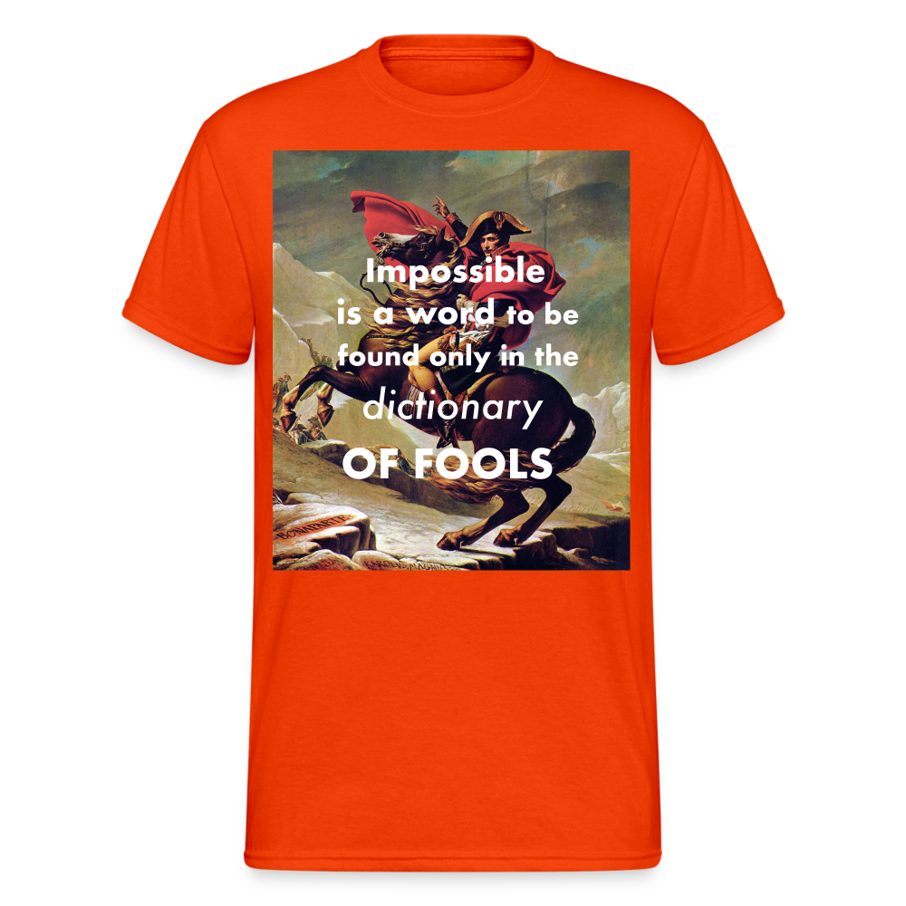 Männer Gildan Heavy Kurzarm T-Shirt Streetwear Impossible is a word - kräftig Orange