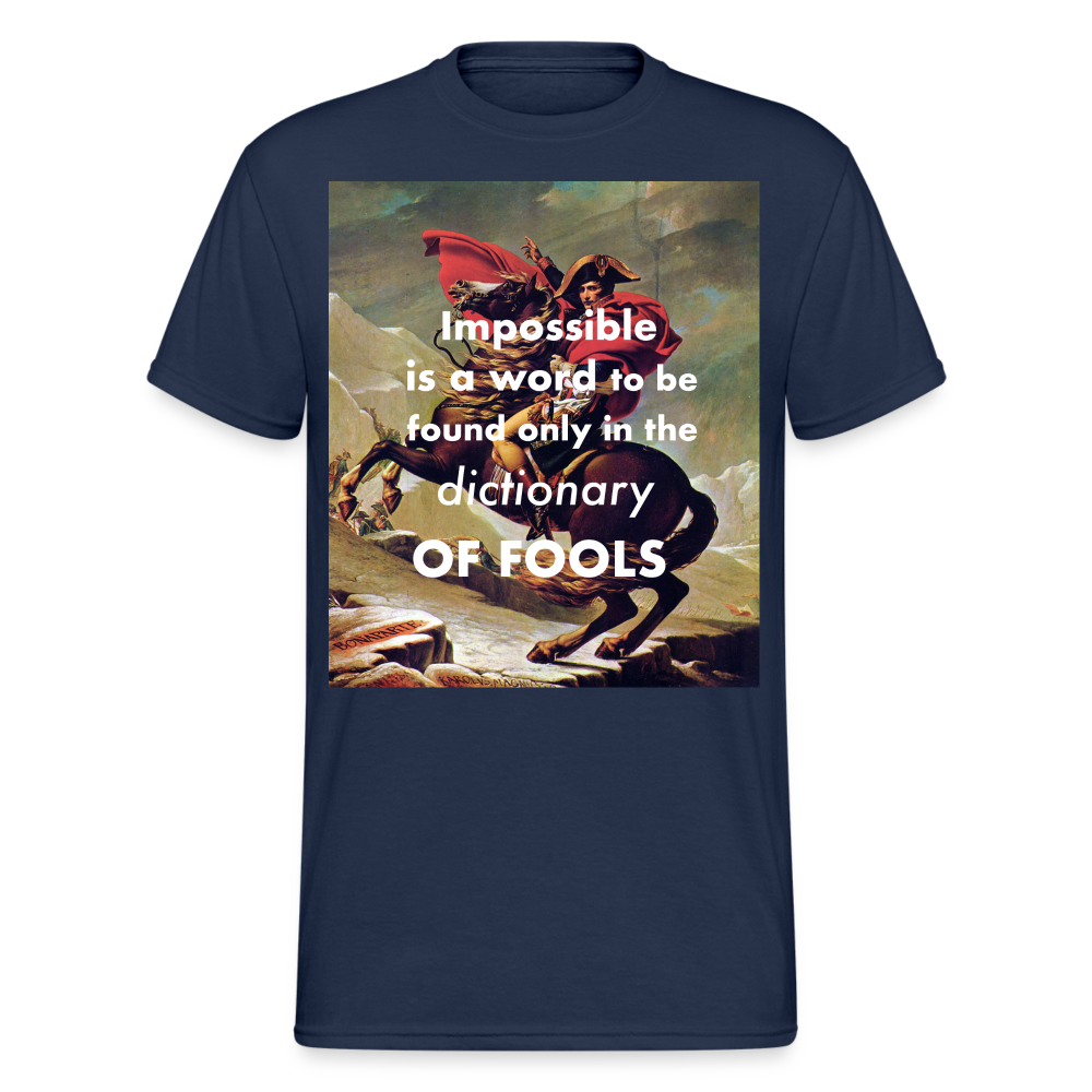 Männer Gildan Heavy Kurzarm T-Shirt Streetwear Impossible is a word - Navy