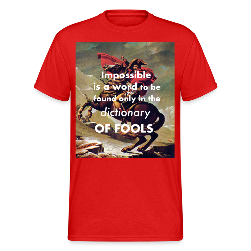 Männer Gildan Heavy Kurzarm T-Shirt Streetwear Impossible is a word - Rot