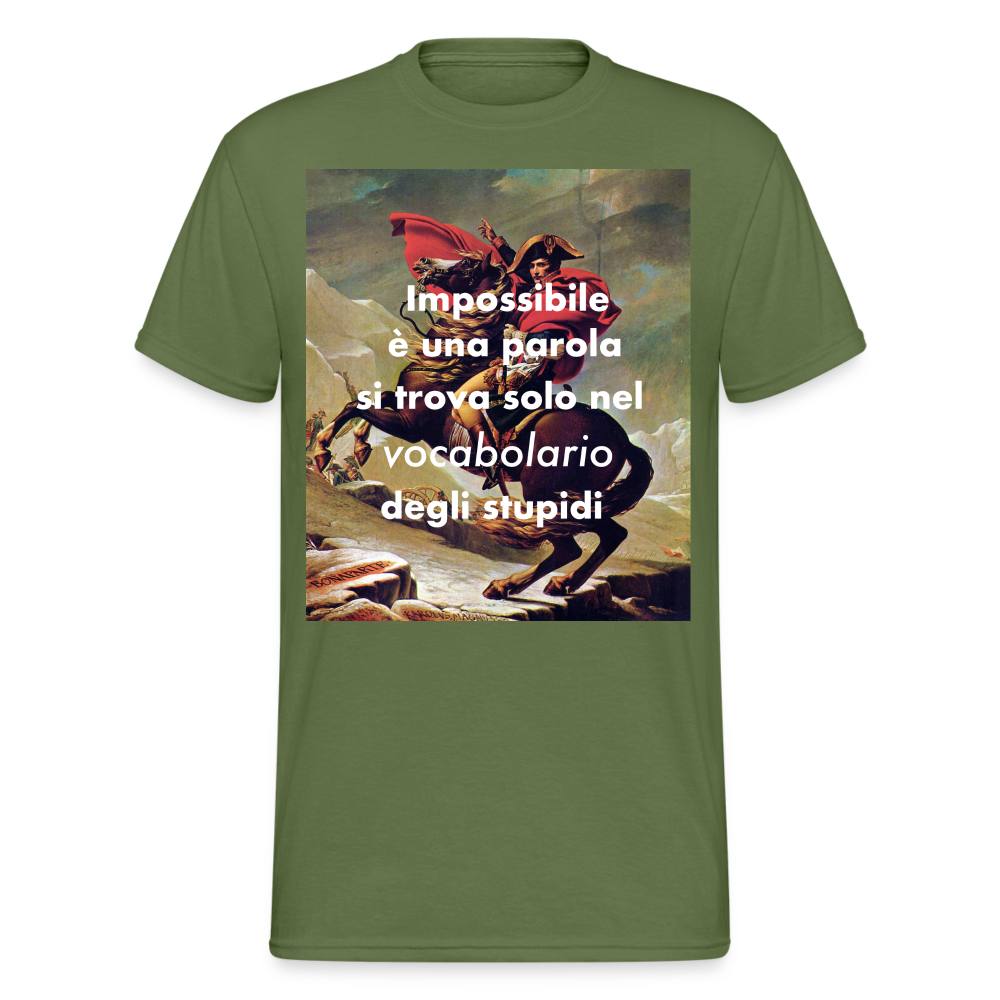 Männer Gildan Heavy Kurzarm T-Shirt Streetwear Impossibile e una parola - Militärgrün