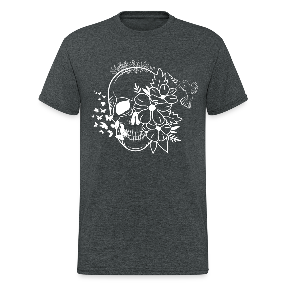 Männer Gildan Heavy Kurzarm T-Shirt Streetwear Skull - Dunkelgrau meliert