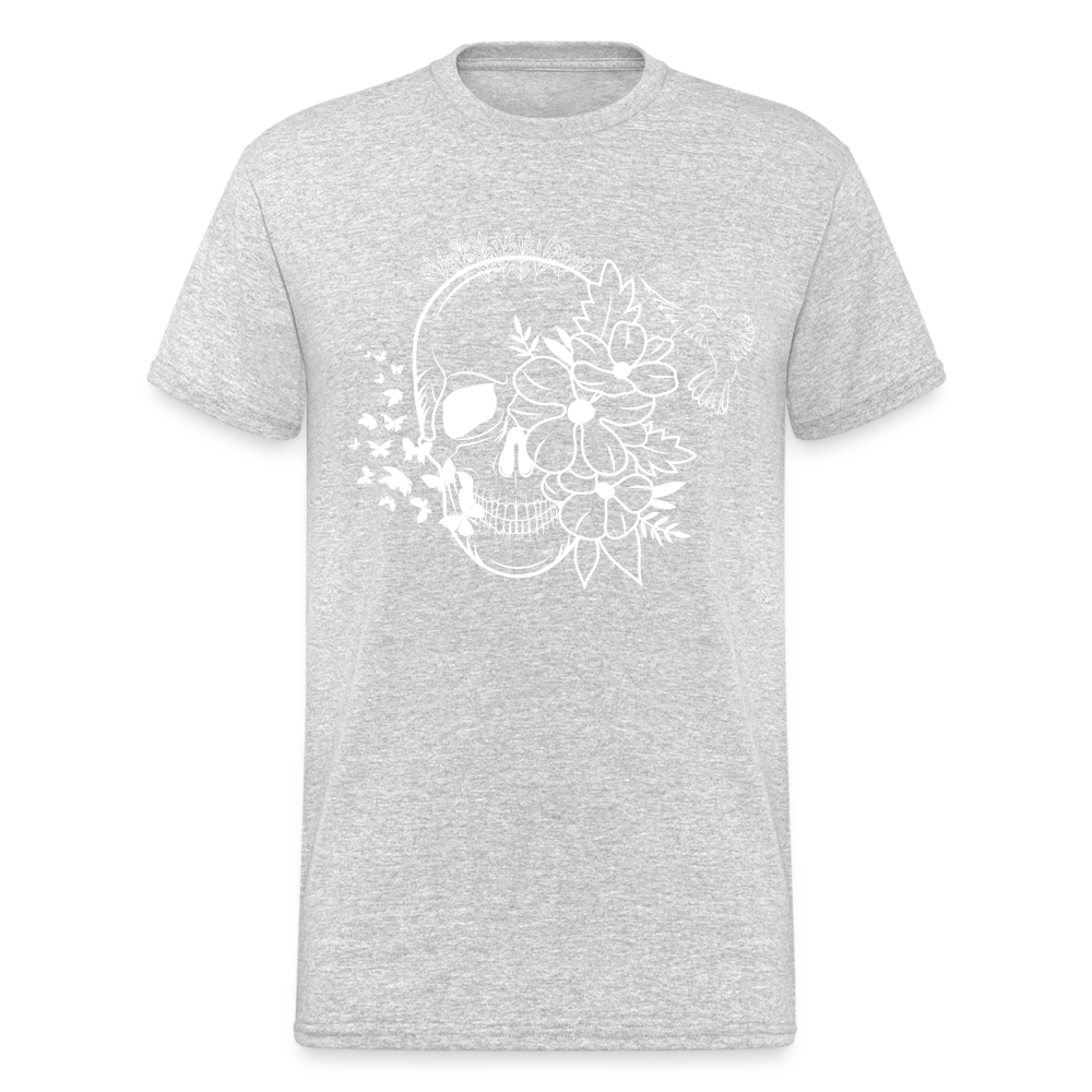 Männer Gildan Heavy Kurzarm T-Shirt Streetwear Skull - Grau meliert