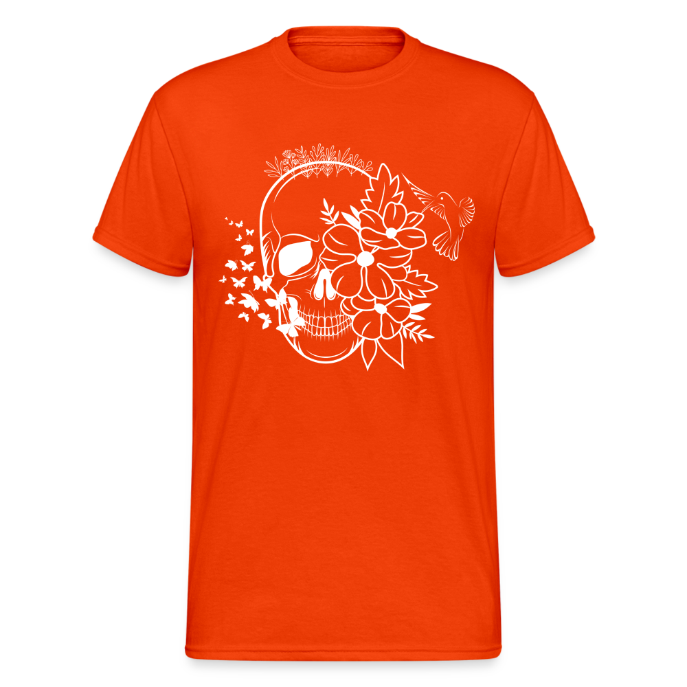 Männer Gildan Heavy Kurzarm T-Shirt Streetwear Skull - kräftig Orange