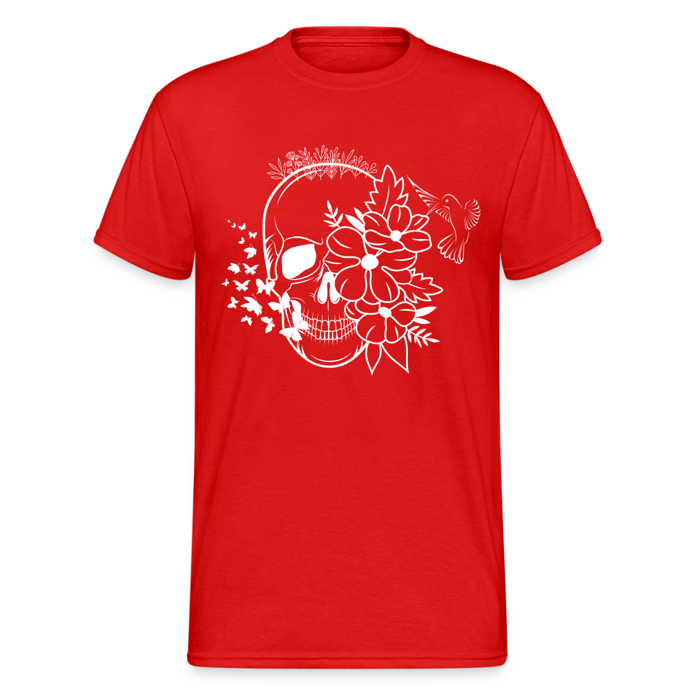 Männer Gildan Heavy Kurzarm T-Shirt Streetwear Skull - Rot