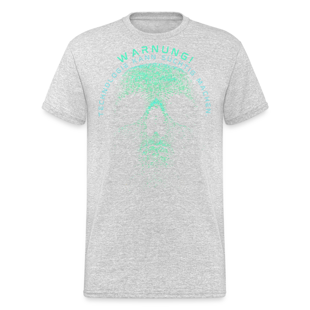 Fashion Herren Skull Gildan Heavy T-Shirt Rundhals Unisex Streetwear - Grau meliert