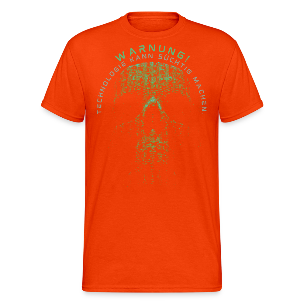 Fashion Herren Skull Gildan Heavy T-Shirt Rundhals Unisex Streetwear - kräftig Orange