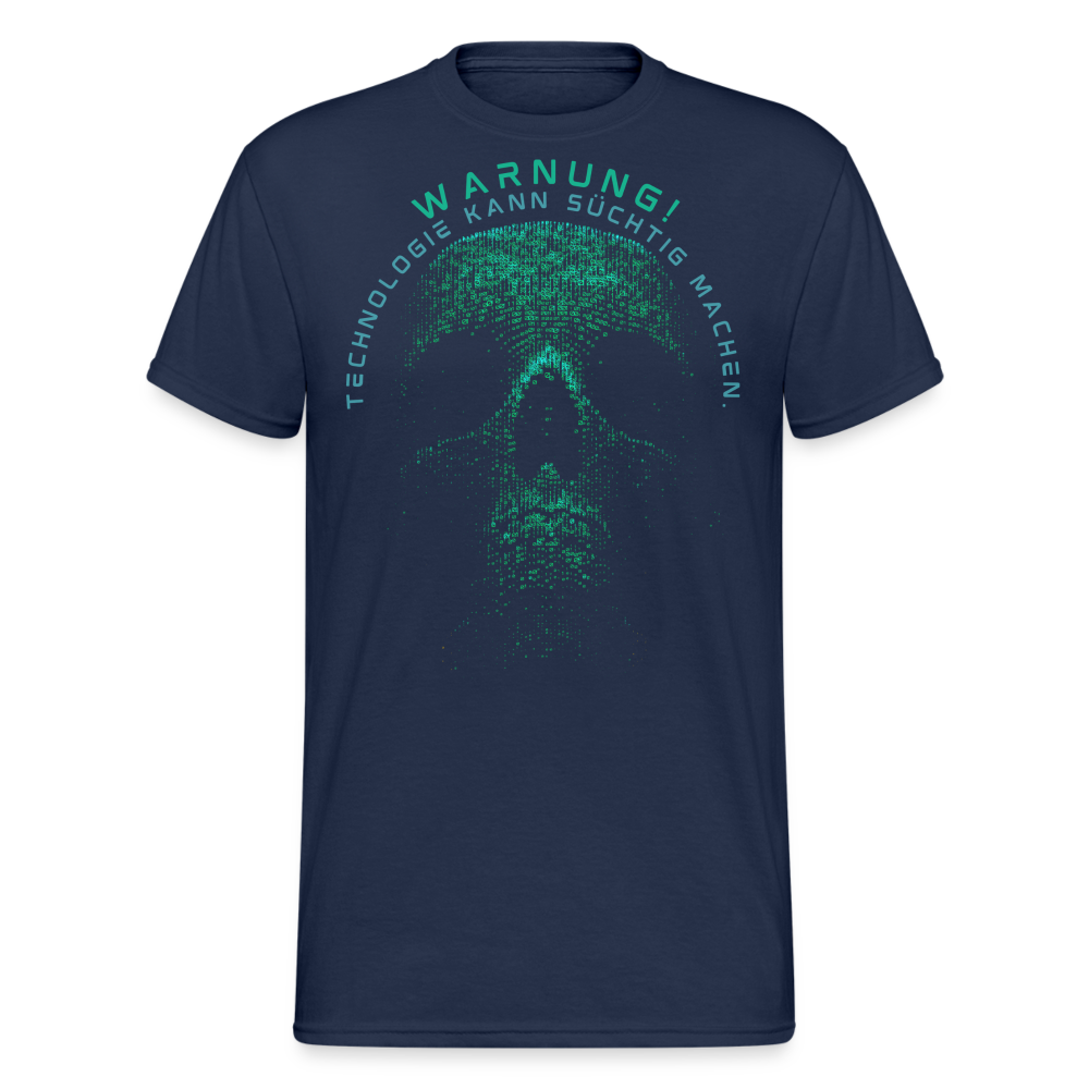 Fashion Herren Skull Gildan Heavy T-Shirt Rundhals Unisex Streetwear - Navy