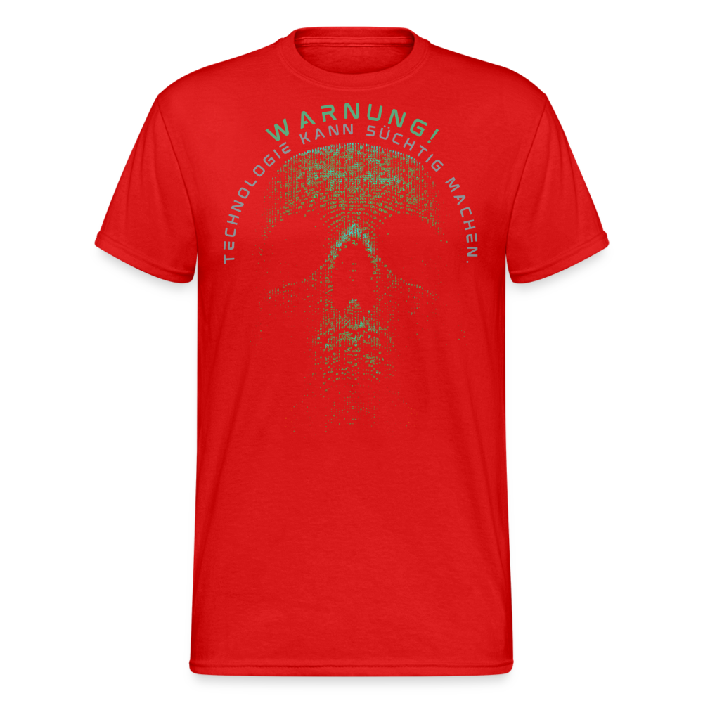 Fashion Herren Skull Gildan Heavy T-Shirt Rundhals Unisex Streetwear - Rot