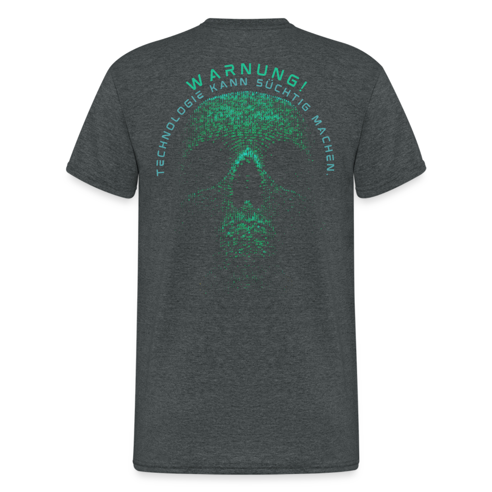 Fashion Herren Skull Gildan Heavy T-Shirt Rundhals Unisex Streetwear - Dunkelgrau meliert