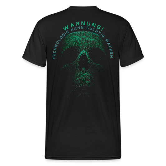 Fashion Herren Skull Gildan Heavy T-Shirt Rundhals Unisex Streetwear - Schwarz
