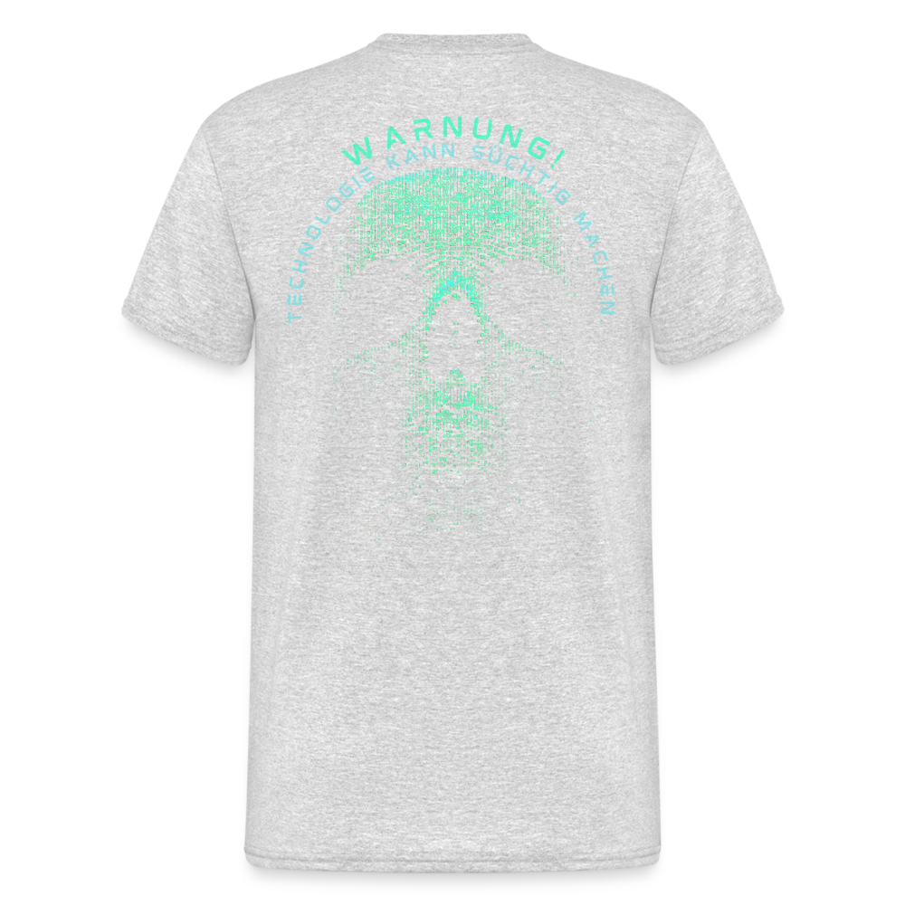 Fashion Herren Skull Gildan Heavy T-Shirt Rundhals Unisex Streetwear - Grau meliert